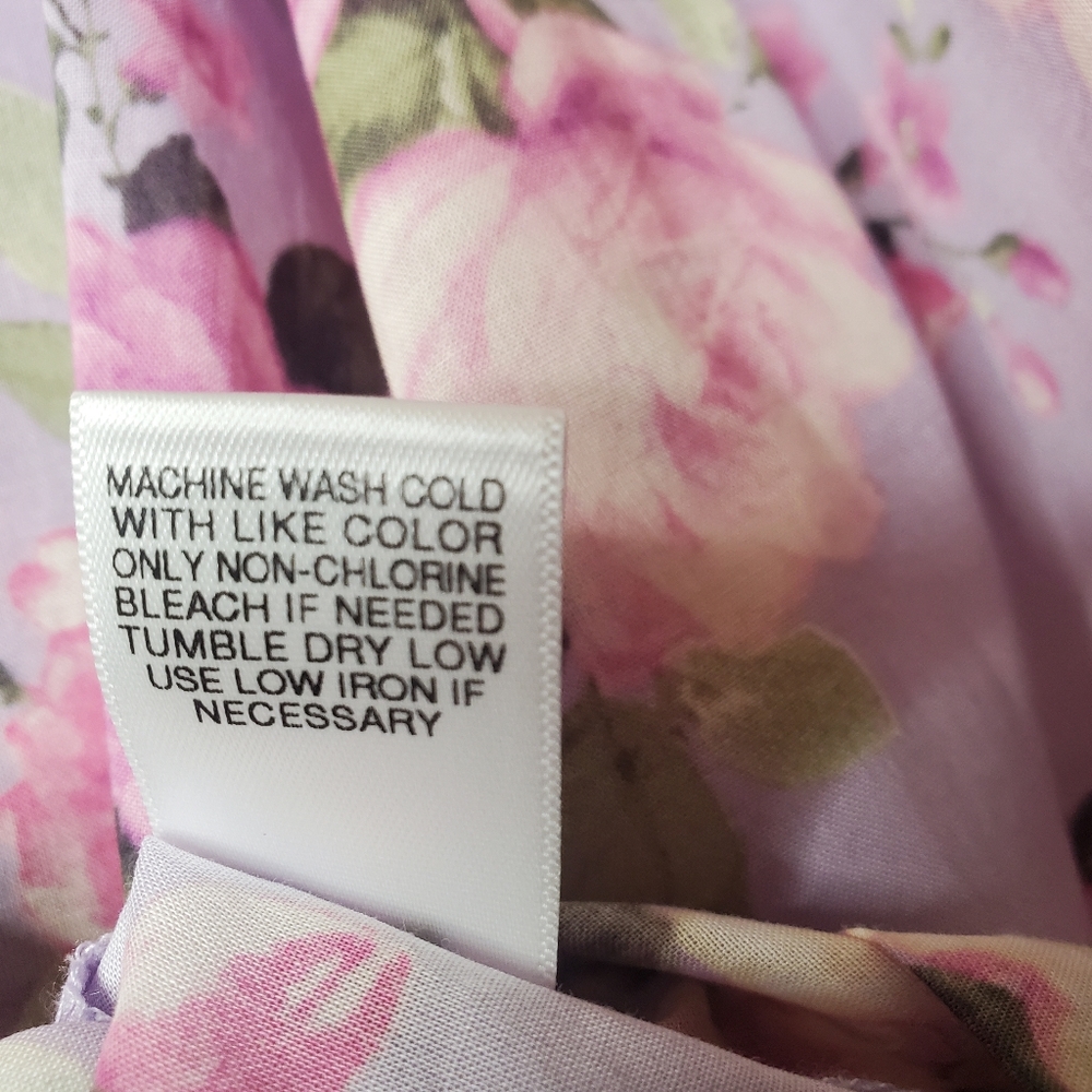 Chelsea & Violet Blouse Floral Purple Pink Ruffle Boxy Sz Medium New NWT… - Picture 11 of 12